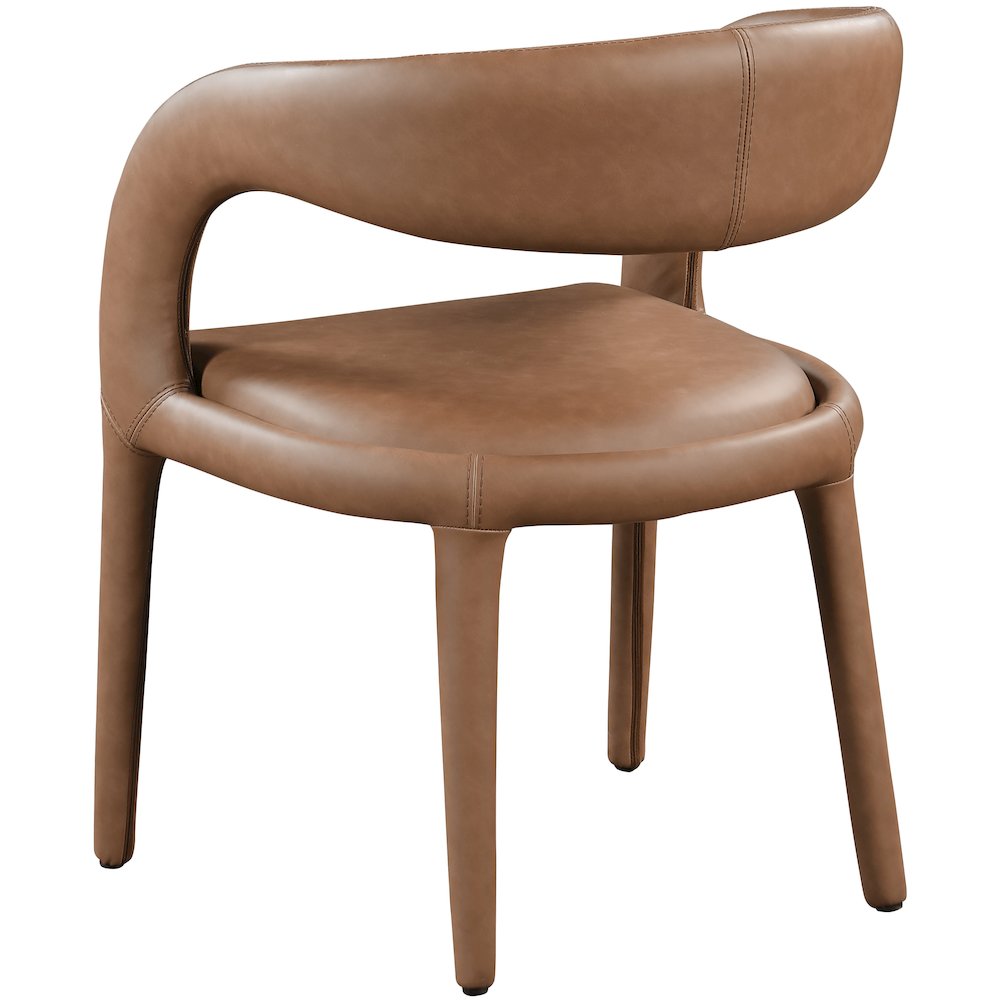 Sylvester Brown Vegan Leather Dining Chair. Picture 6