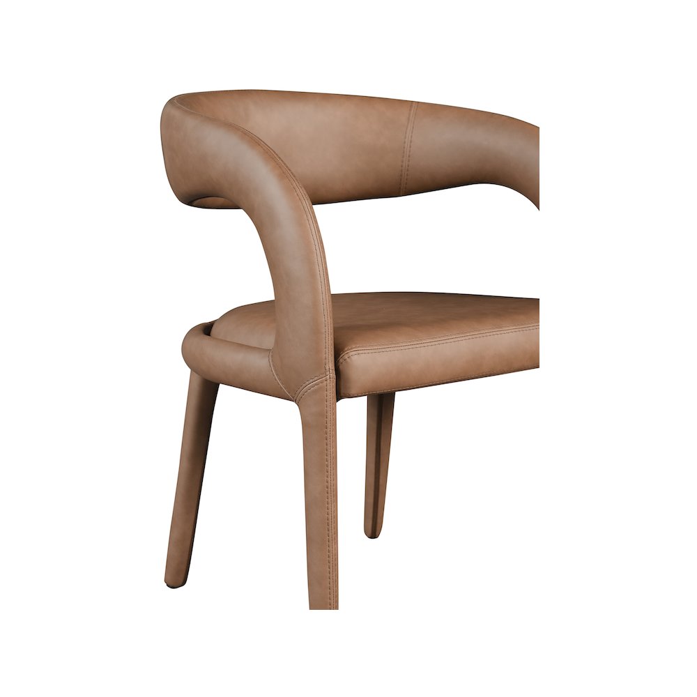 Sylvester Brown Vegan Leather Dining Chair. Picture 7