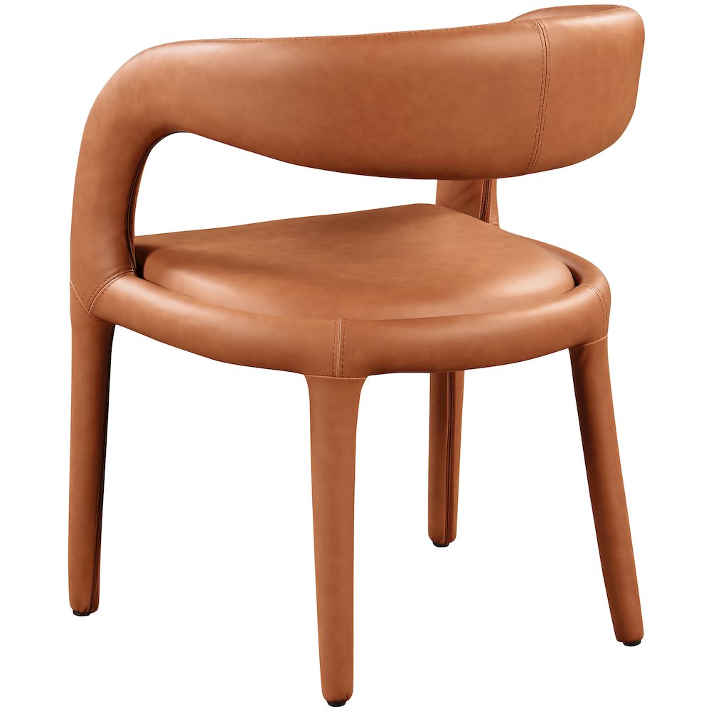 Sylvester Cognac Vegan Leather Dining Chair. Picture 6