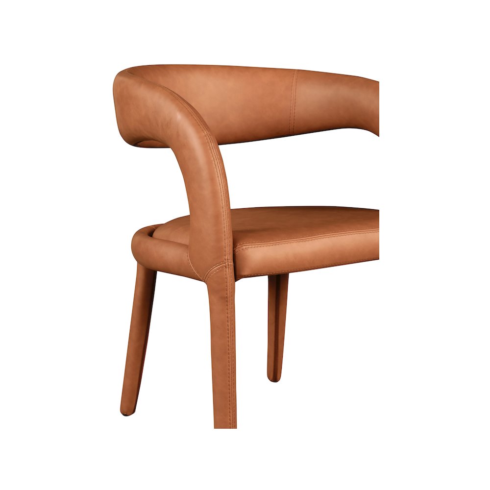 Sylvester Cognac Vegan Leather Dining Chair. Picture 7