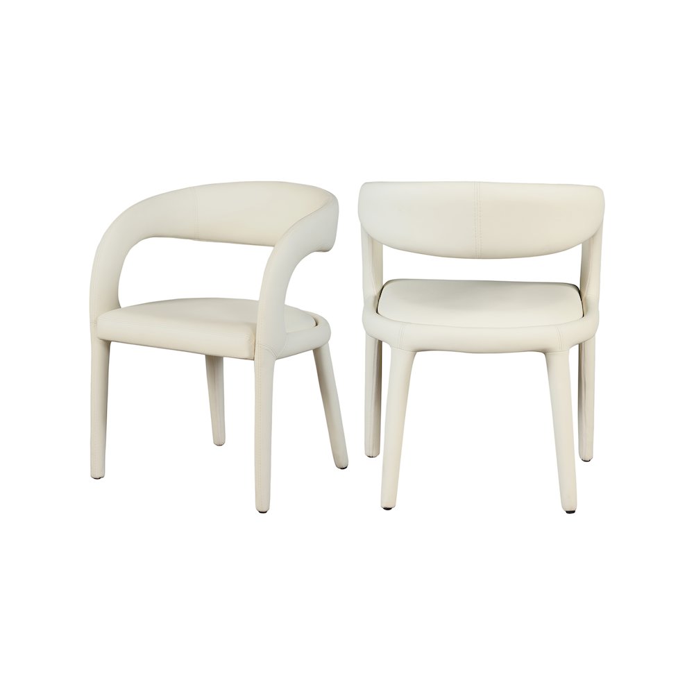 Sylvester Cream Vegan Leather Dining Chair. Picture 1