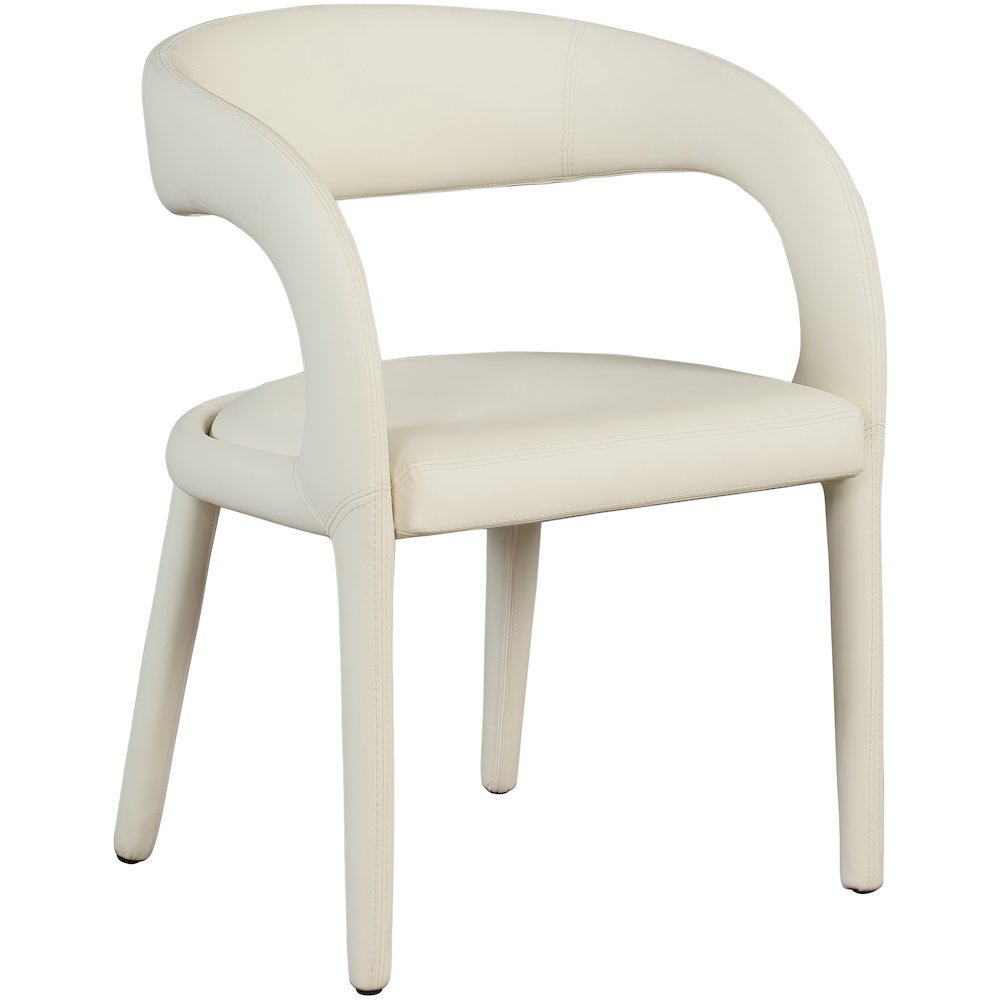 Sylvester Cream Vegan Leather Dining Chair. Picture 3