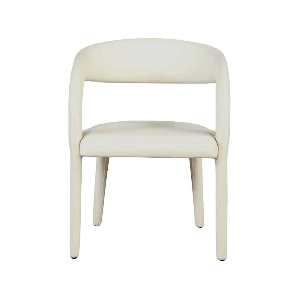 Sylvester Cream Vegan Leather Dining Chair. Picture 4