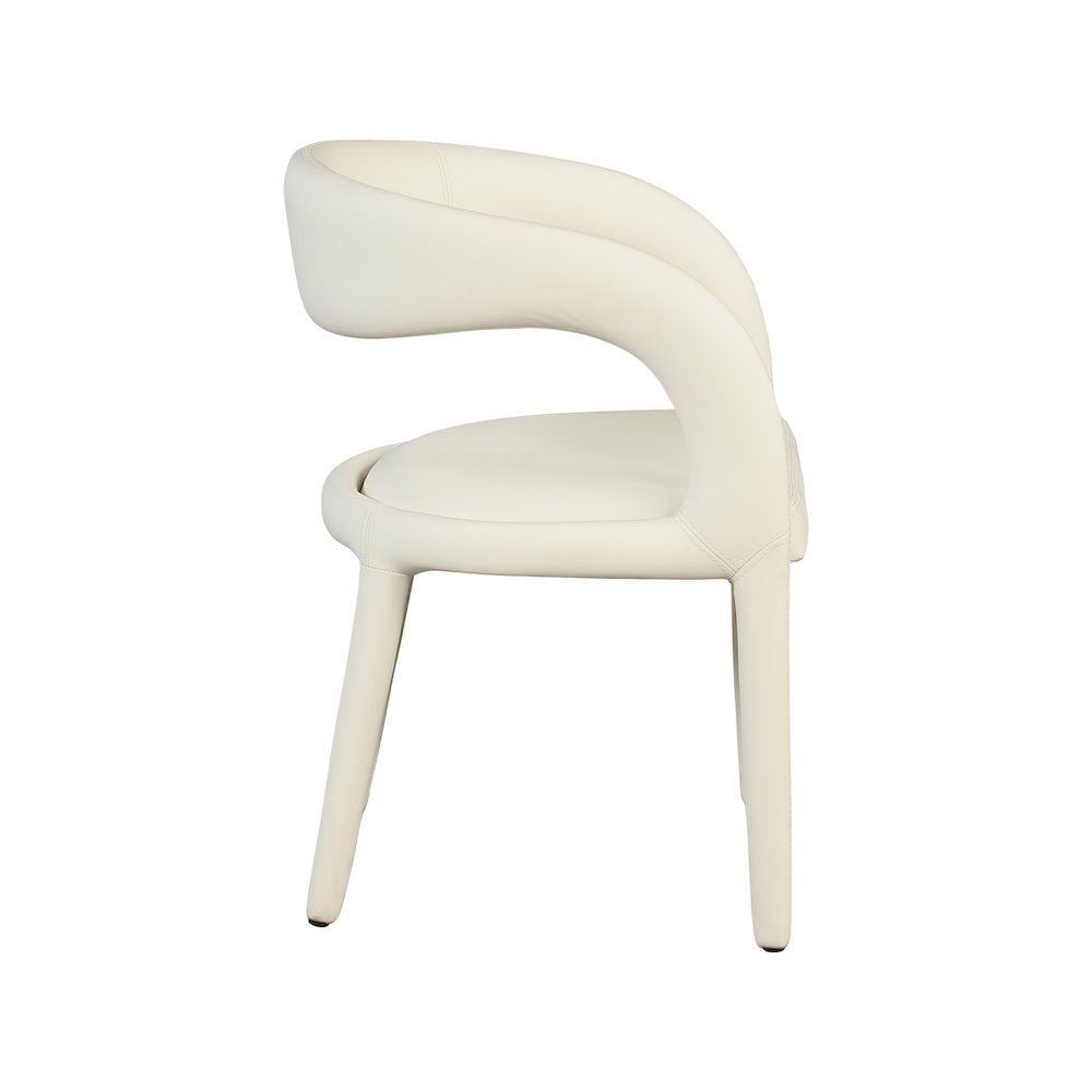 Sylvester Cream Vegan Leather Dining Chair. Picture 5