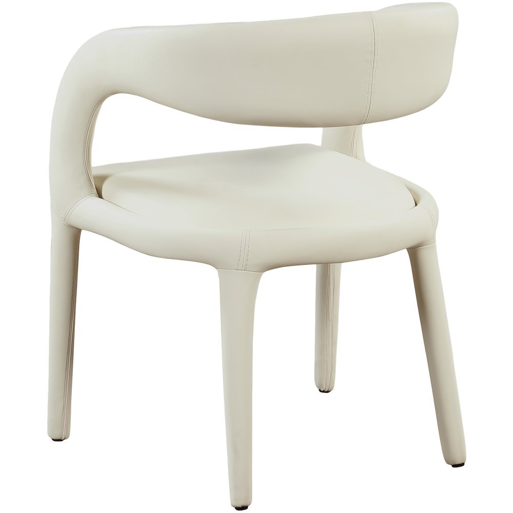 Sylvester Cream Vegan Leather Dining Chair. Picture 6