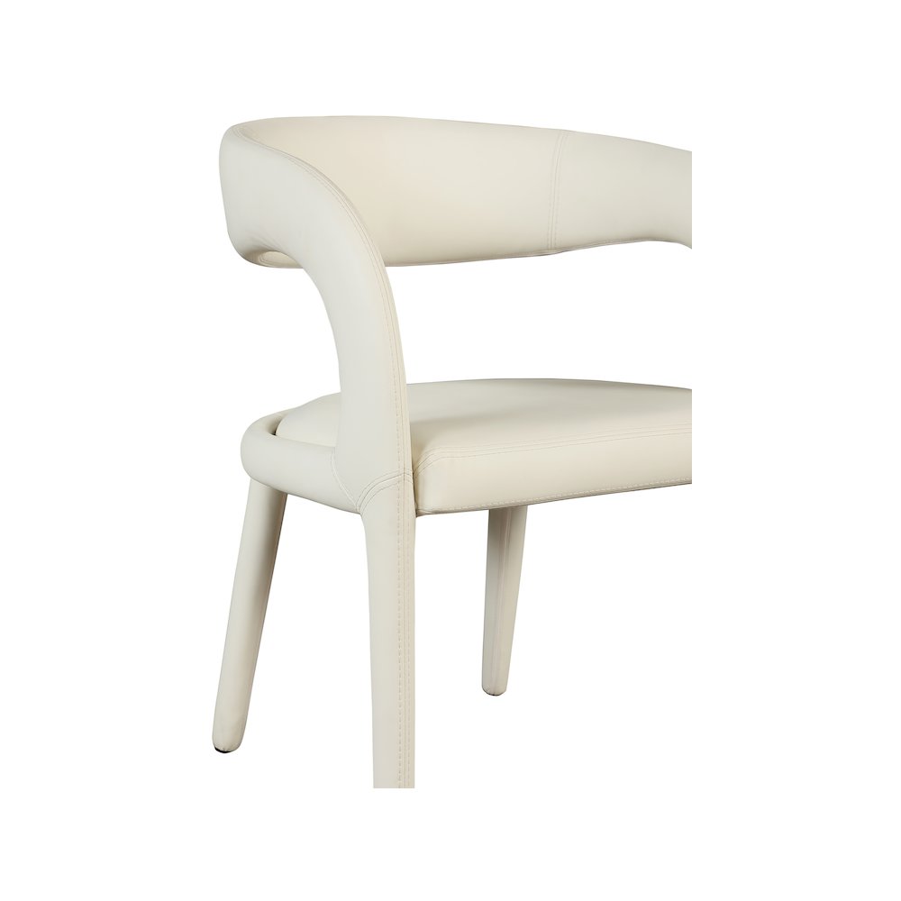 Sylvester Cream Vegan Leather Dining Chair. Picture 7