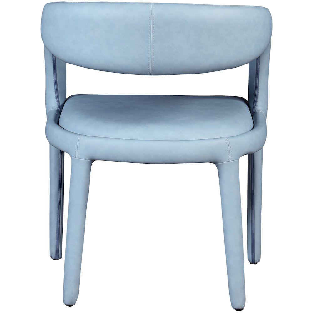Sylvester Light Blue Vegan Leather Dining Chair. Picture 2