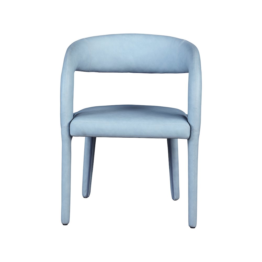 Sylvester Light Blue Vegan Leather Dining Chair. Picture 4