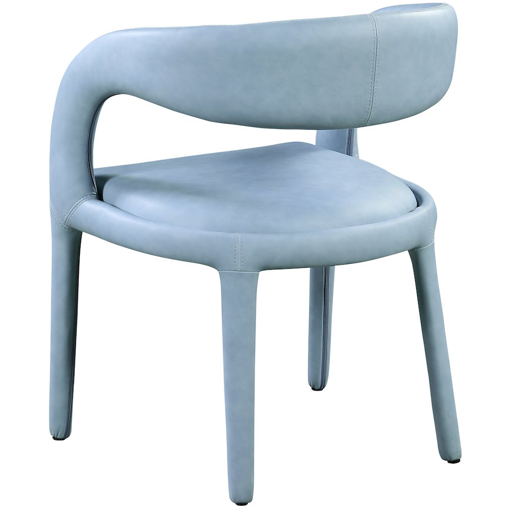 Sylvester Light Blue Vegan Leather Dining Chair. Picture 6