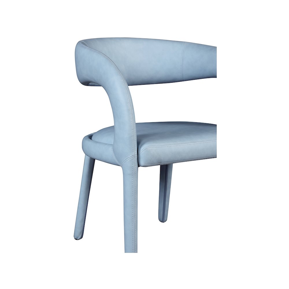 Sylvester Light Blue Vegan Leather Dining Chair. Picture 7