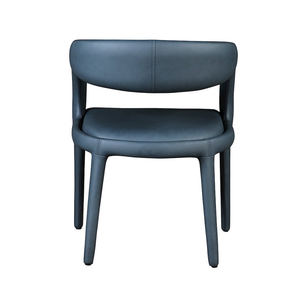 Sylvester Navy Vegan Leather Dining Chair. Picture 2