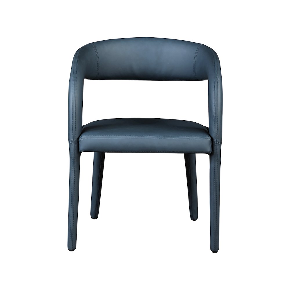 Sylvester Navy Vegan Leather Dining Chair. Picture 4