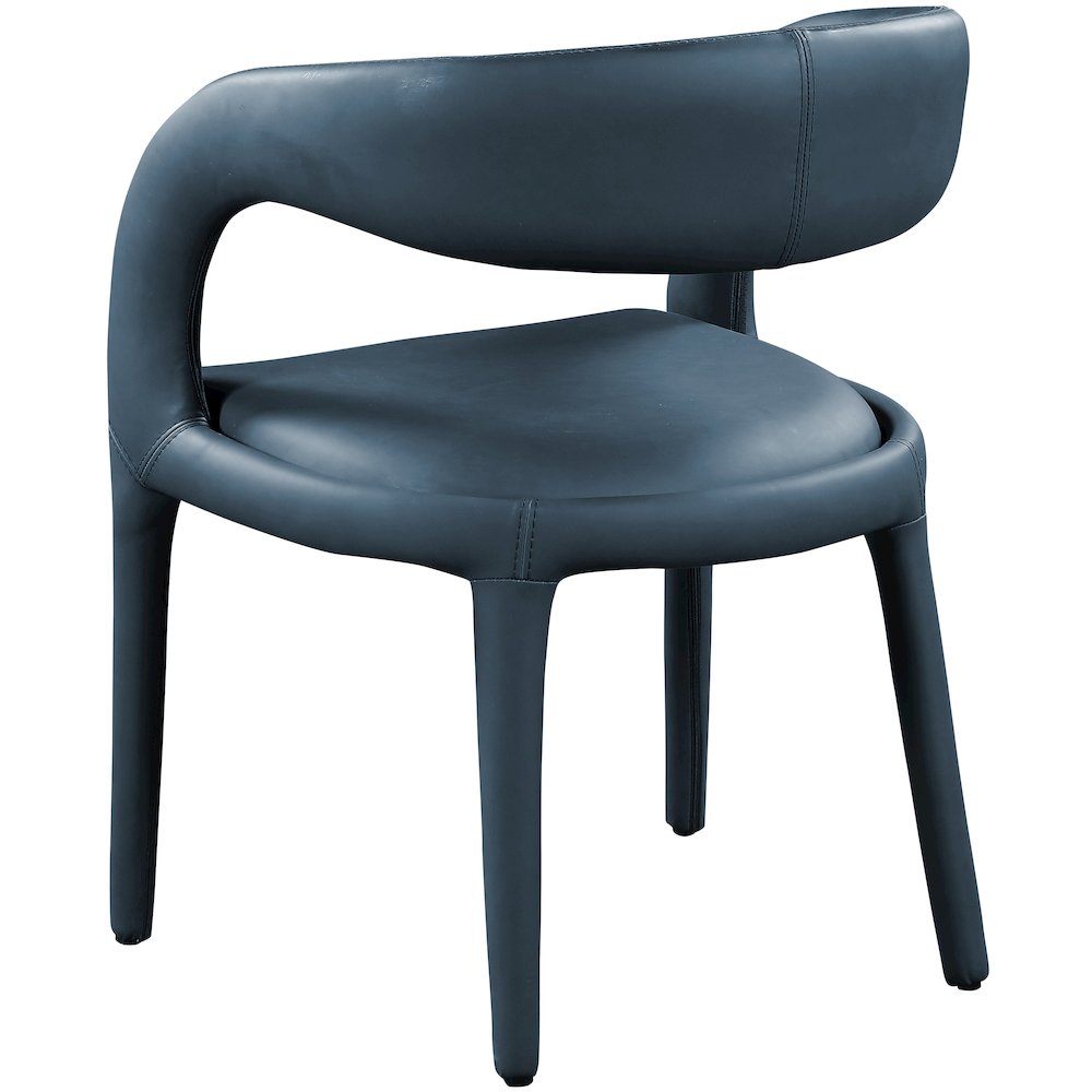 Sylvester Navy Vegan Leather Dining Chair. Picture 6