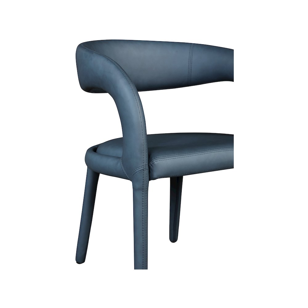 Sylvester Navy Vegan Leather Dining Chair. Picture 7