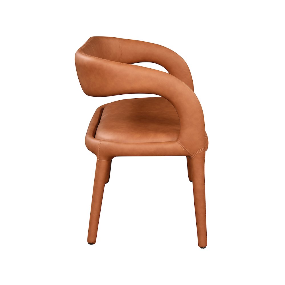 Sylvester Cognac Vegan Leather Bench. Picture 5
