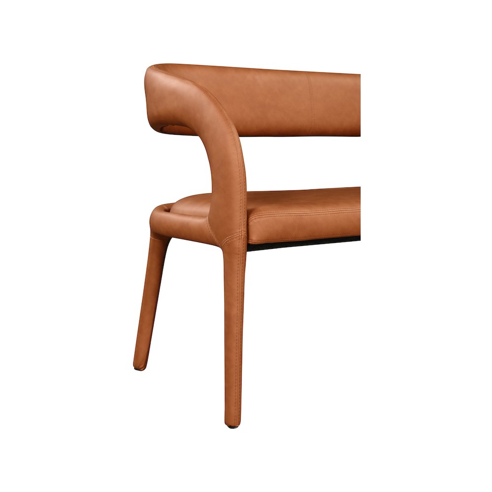 Sylvester Cognac Vegan Leather Bench. Picture 6