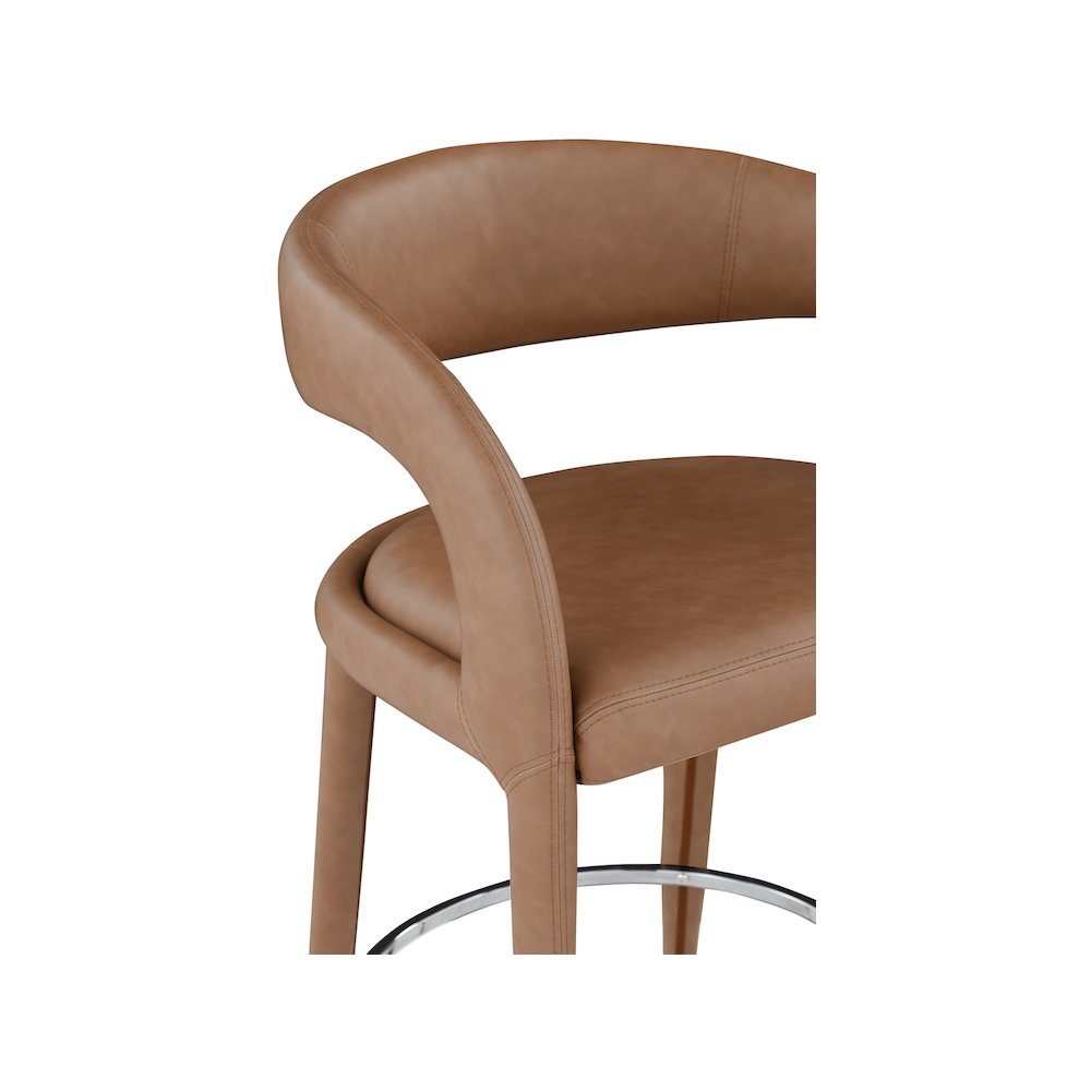 Sylvester Brown Vegan Leather Stool. Picture 7