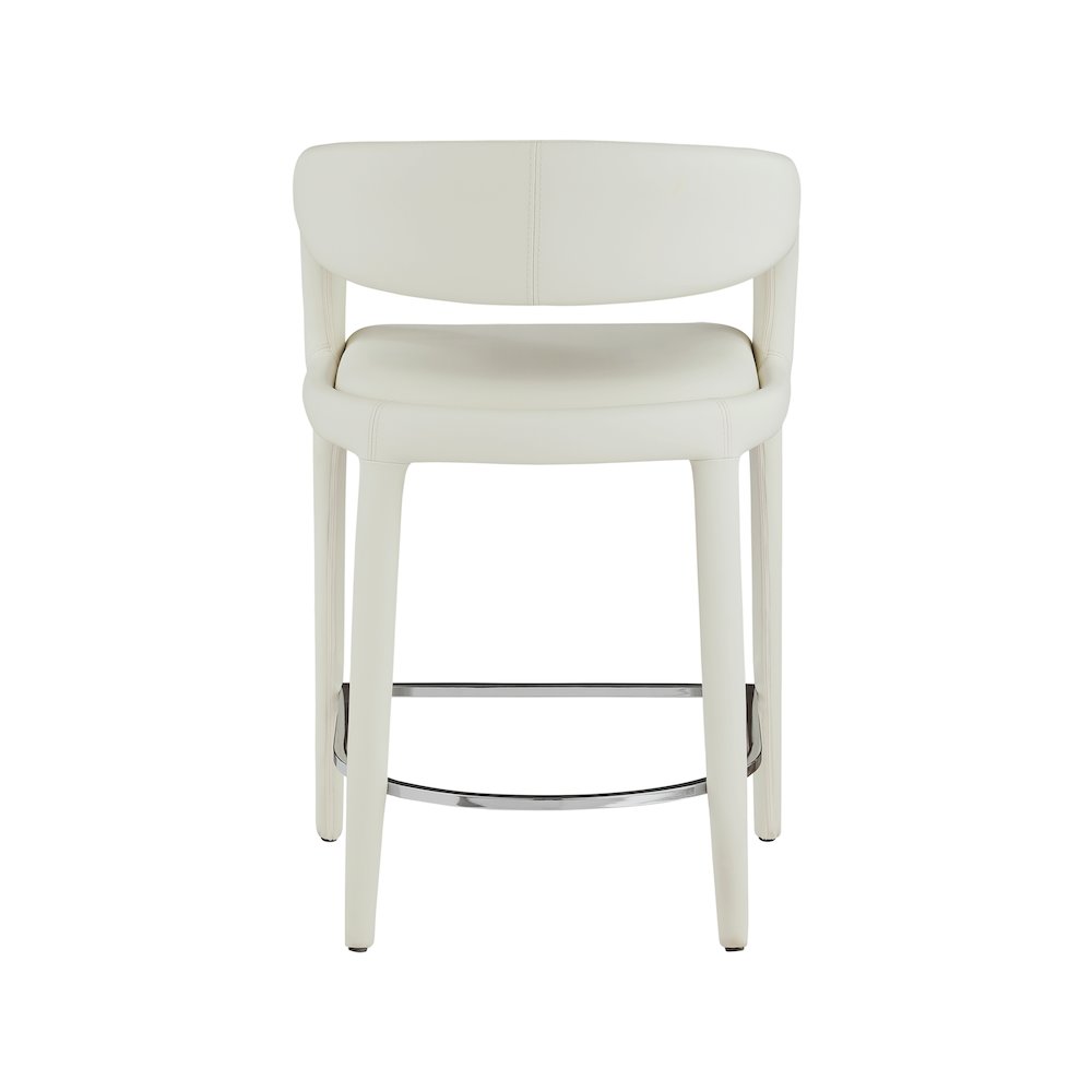 Sylvester Cream Vegan Leather Stool. Picture 2
