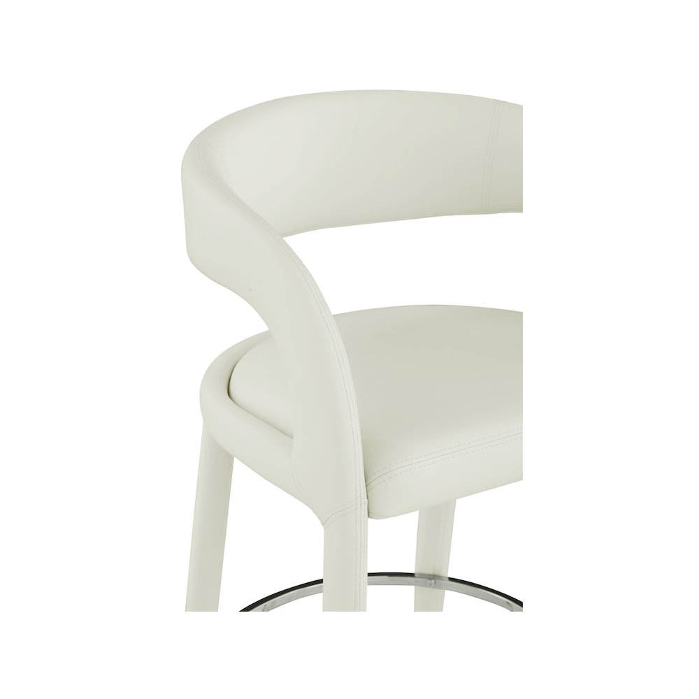 Sylvester Cream Vegan Leather Stool. Picture 7