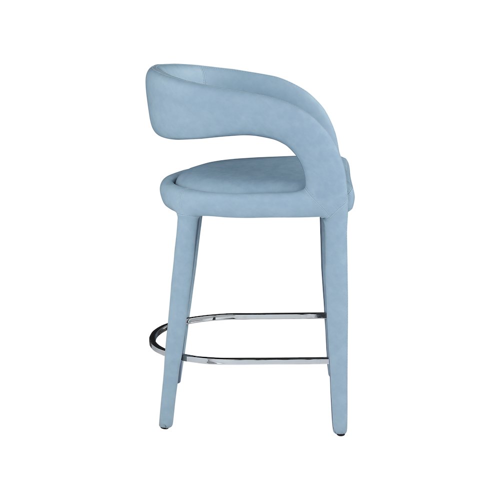 Sylvester Light Blue Vegan Leather Stool. Picture 5