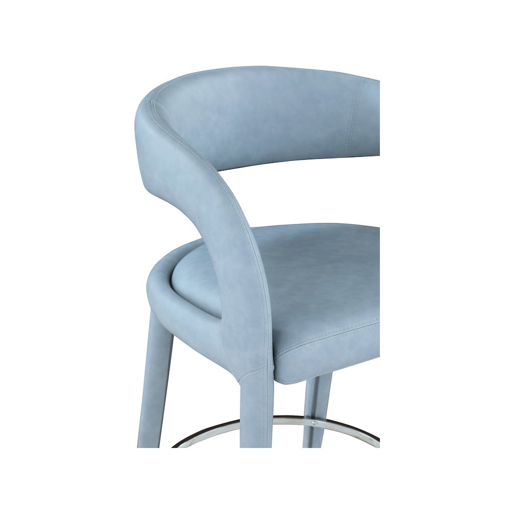 Sylvester Light Blue Vegan Leather Stool. Picture 7