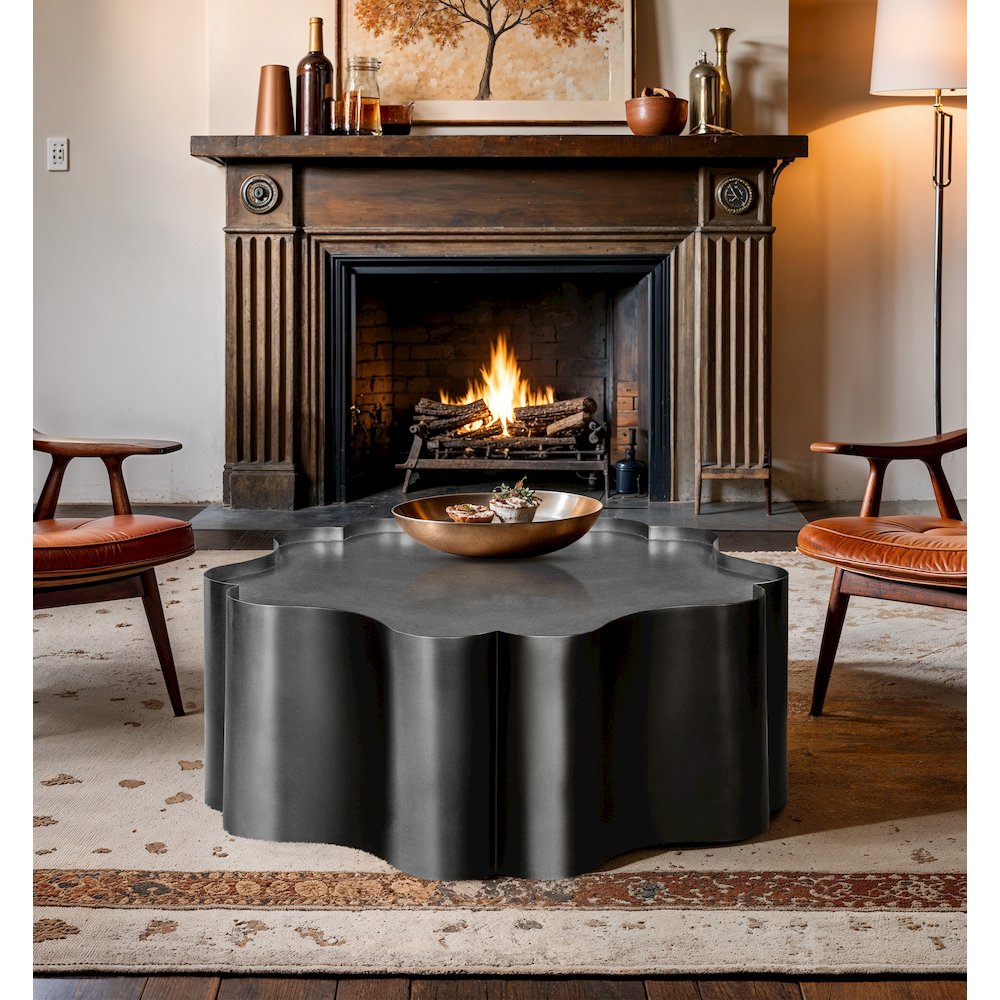 Eloise Black Iron Coffee Table. Picture 6
