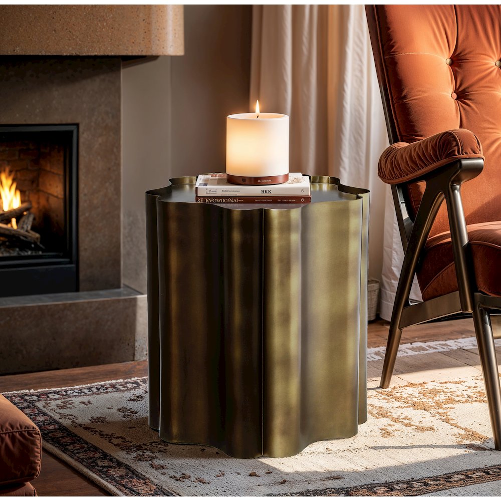 Eloise Brass Iron End Table. Picture 6