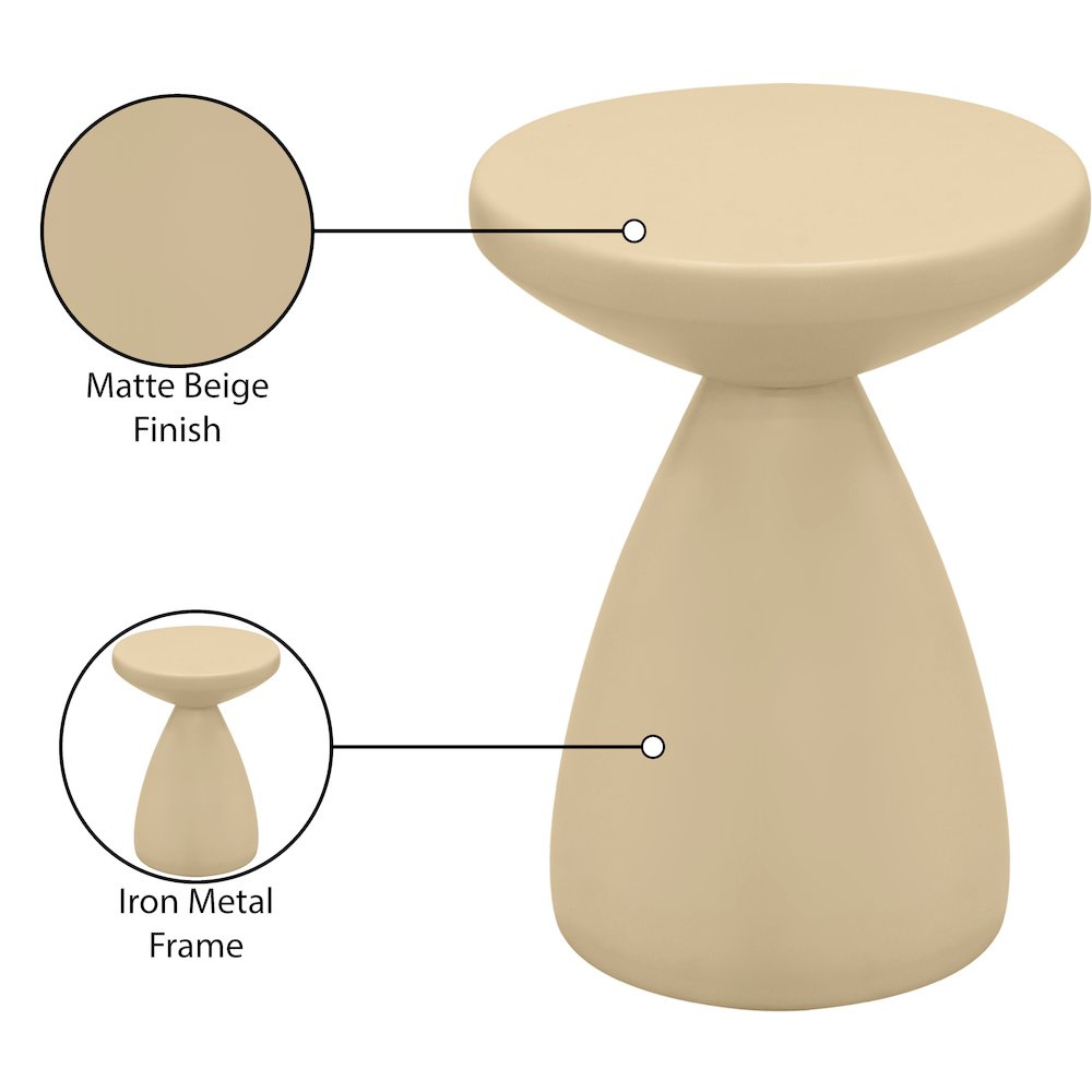 Anika Beige Iron End Table. Picture 6