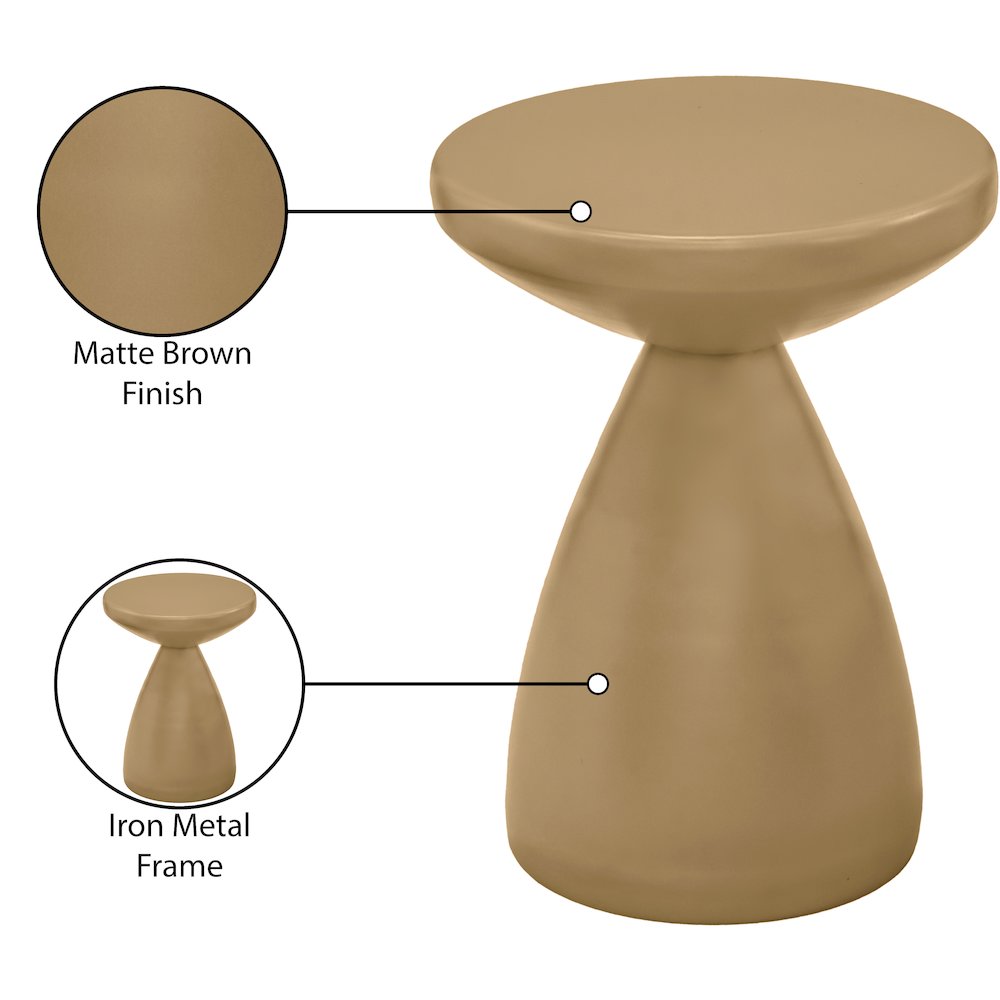 Anika Brown Iron End Table. Picture 6