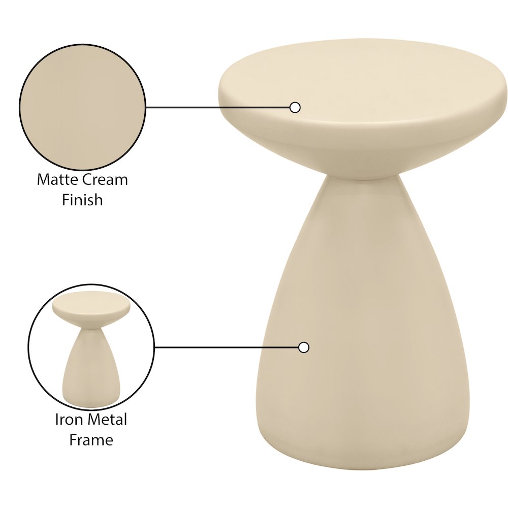 Anika Cream Iron End Table. Picture 6