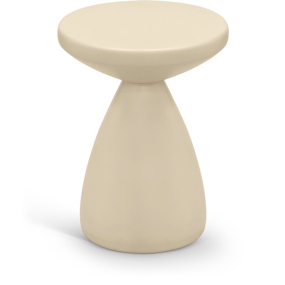 Anika Cream Iron End Table. Picture 1