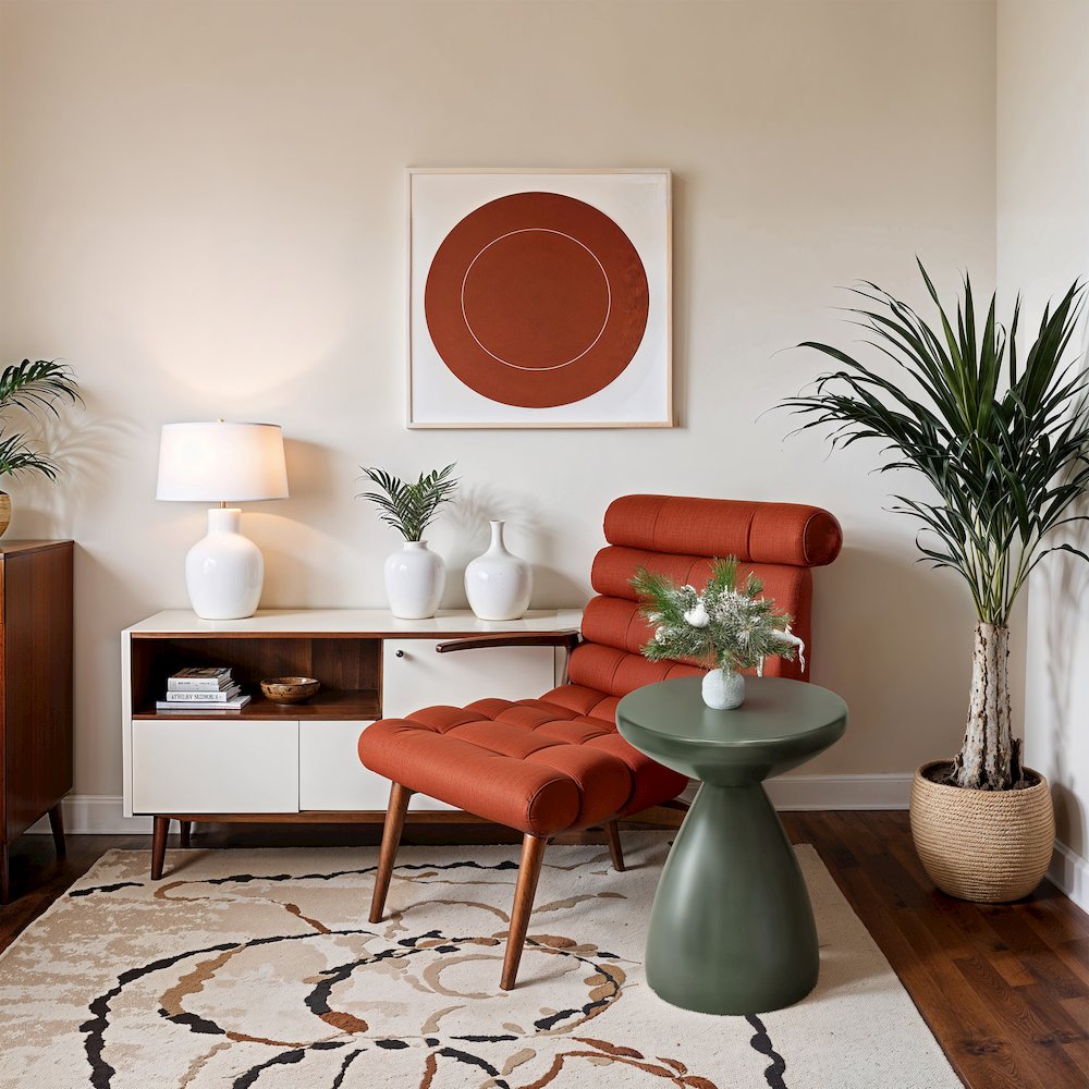 Anika Green Iron End Table. Picture 7