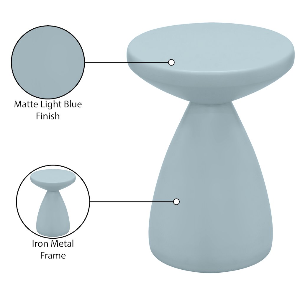 Anika Light Blue Iron End Table. Picture 6