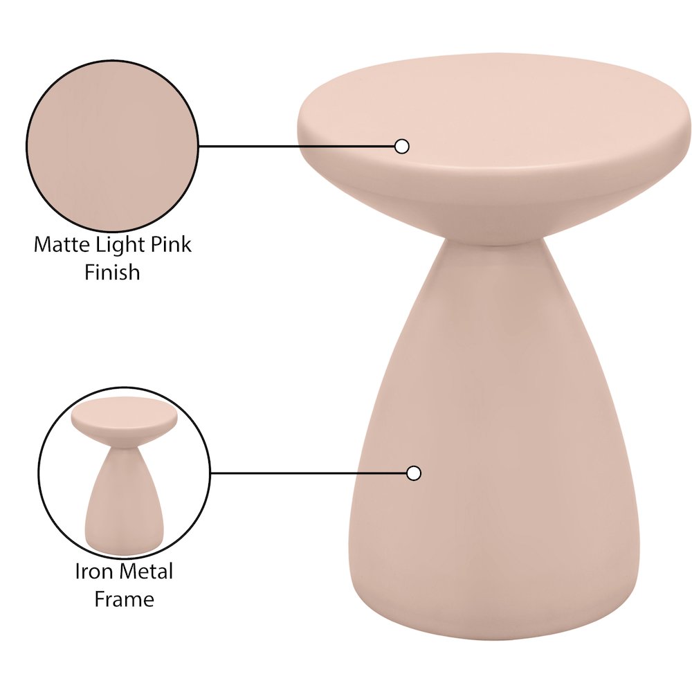 Anika Pink Iron End Table. Picture 6