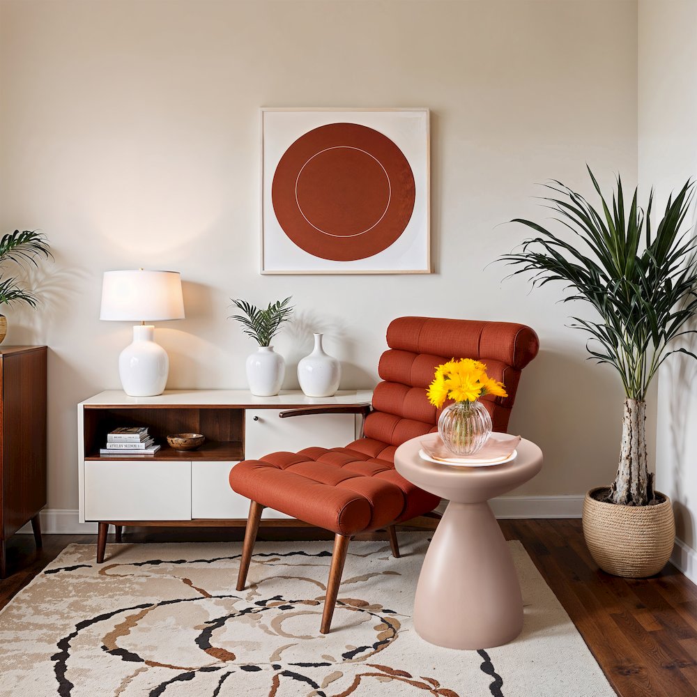 Anika Pink Iron End Table. Picture 7