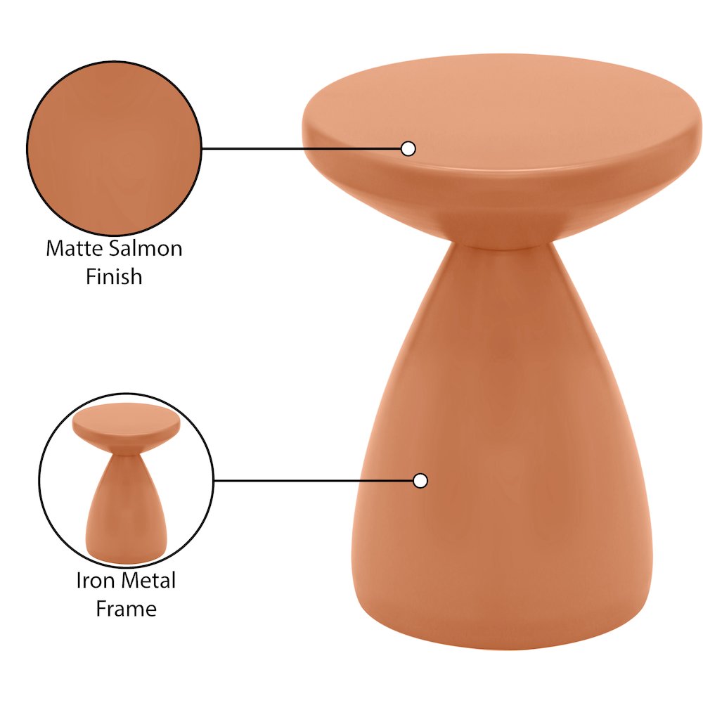 Anika Salmon Iron End Table. Picture 6
