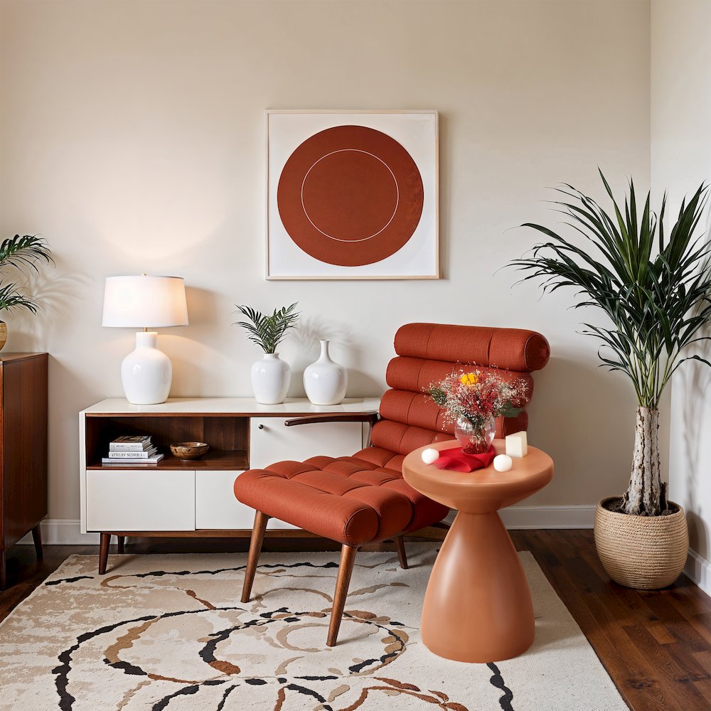 Anika Salmon Iron End Table. Picture 7