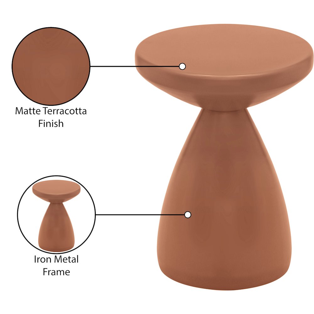 Anika Terracotta Iron End Table. Picture 6