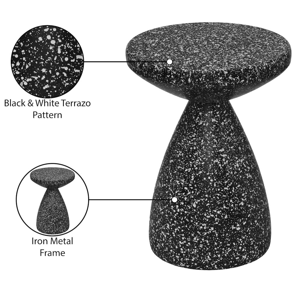 Anika Black Iron Terrazzo End Table. Picture 6