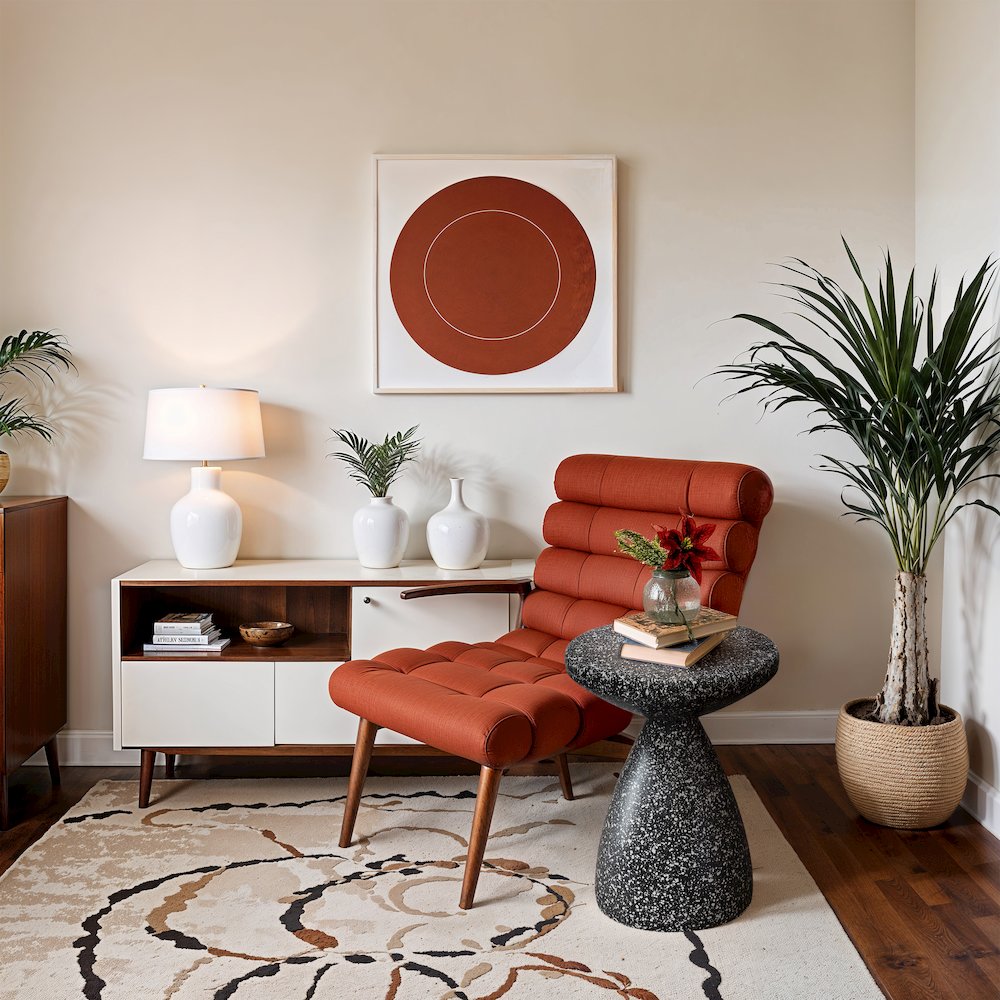Anika Black Iron Terrazzo End Table. Picture 7
