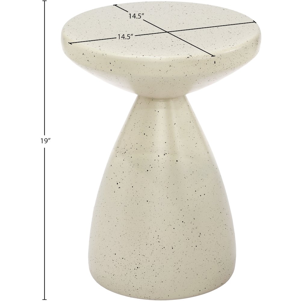 Anika Cream Iron Terrazzo End Table. Picture 5