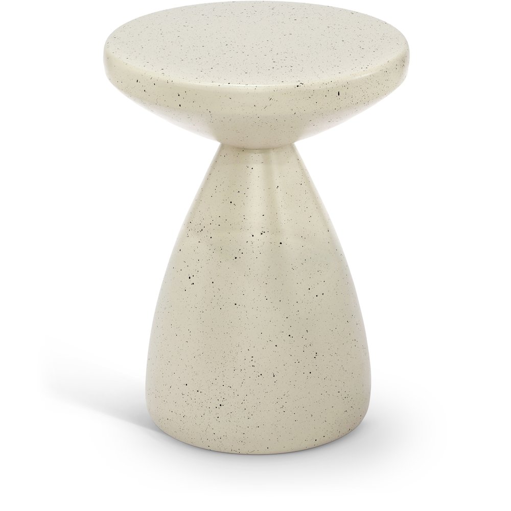 Anika Cream Iron Terrazzo End Table. Picture 1