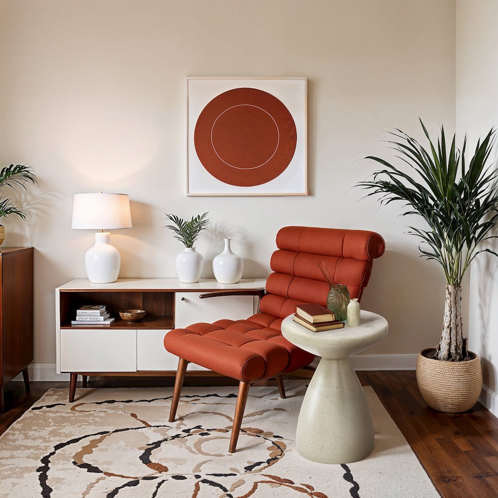 Anika Cream Iron Terrazzo End Table. Picture 7