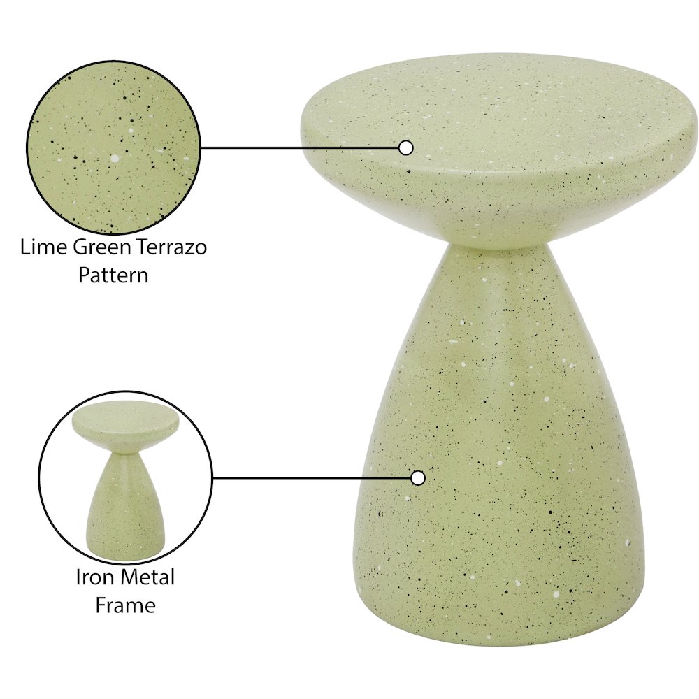 Anika Green Iron Terrazzo End Table. Picture 6