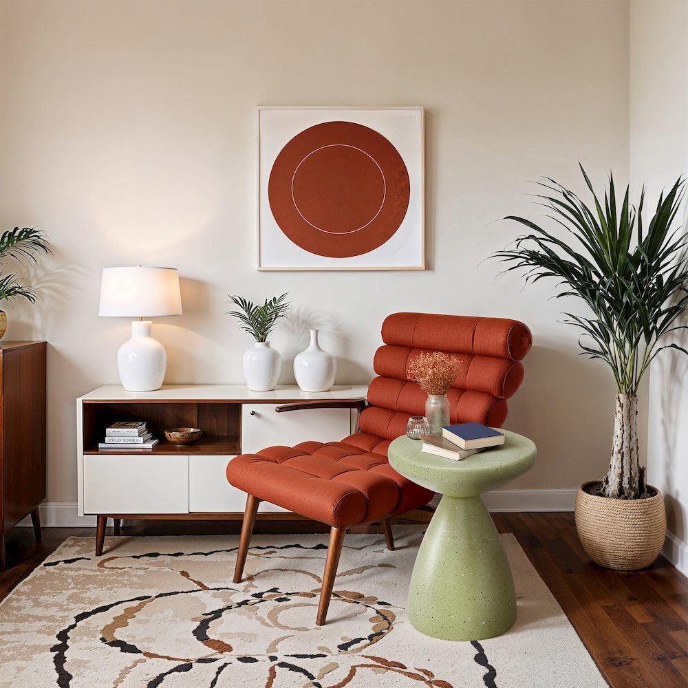 Anika Green Iron Terrazzo End Table. Picture 7