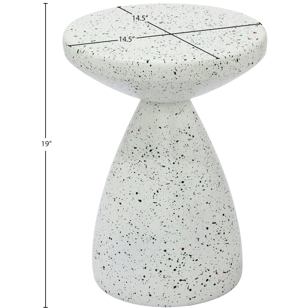 Anika White Iron Terrazzo End Table. Picture 5