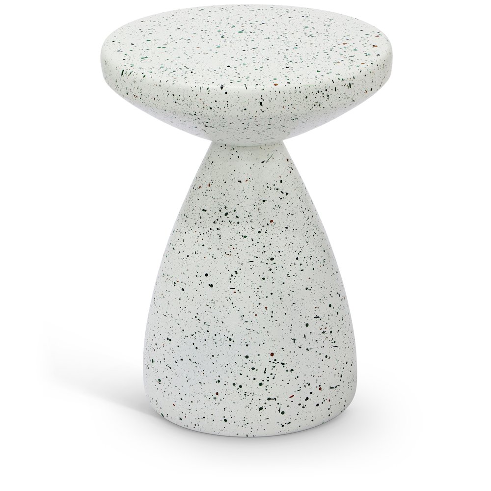 Anika White Iron Terrazzo End Table. Picture 1