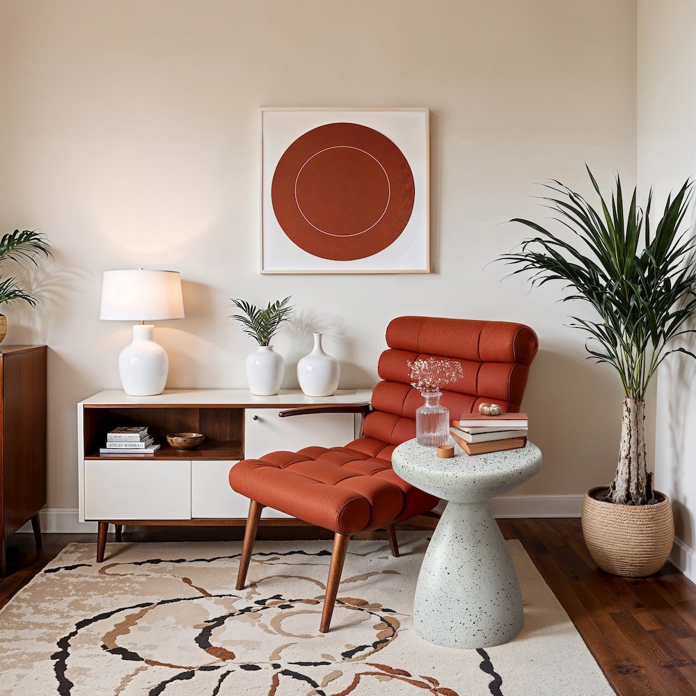 Anika White Iron Terrazzo End Table. Picture 7