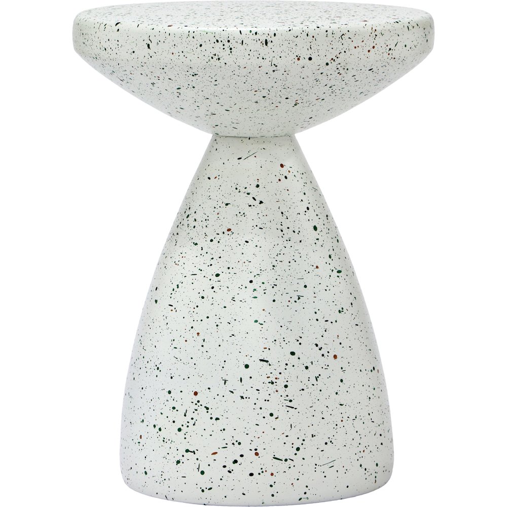 Anika White Iron Terrazzo End Table. Picture 2