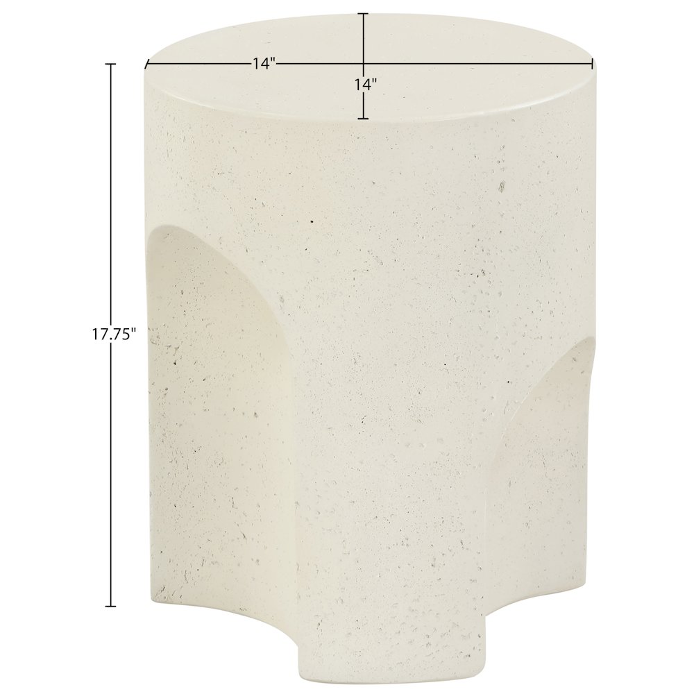 Olira Cream Concrete And Fiberglass Indoor / Outdoor End Table. Picture 9